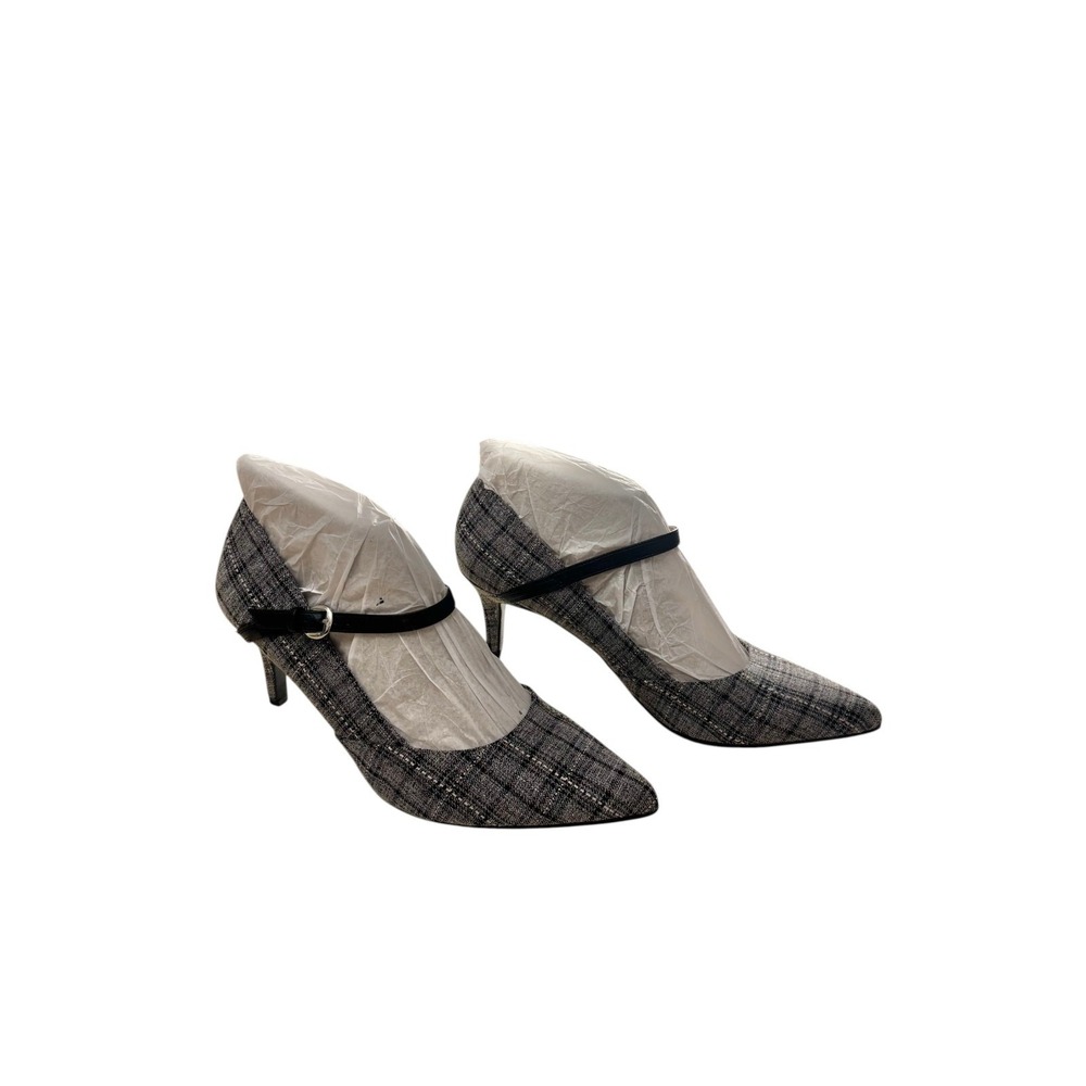 LifeStride Sandrine Black Plaid Mary Jane Pointed Toe Heels Women Sz 11 NWB Chic